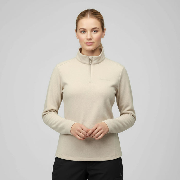 humtto flīsa longsleeve aprikožu krāsā, sieviešu sporta apģērbs, piemērots pārgājieniem un ikdienai Latvijā