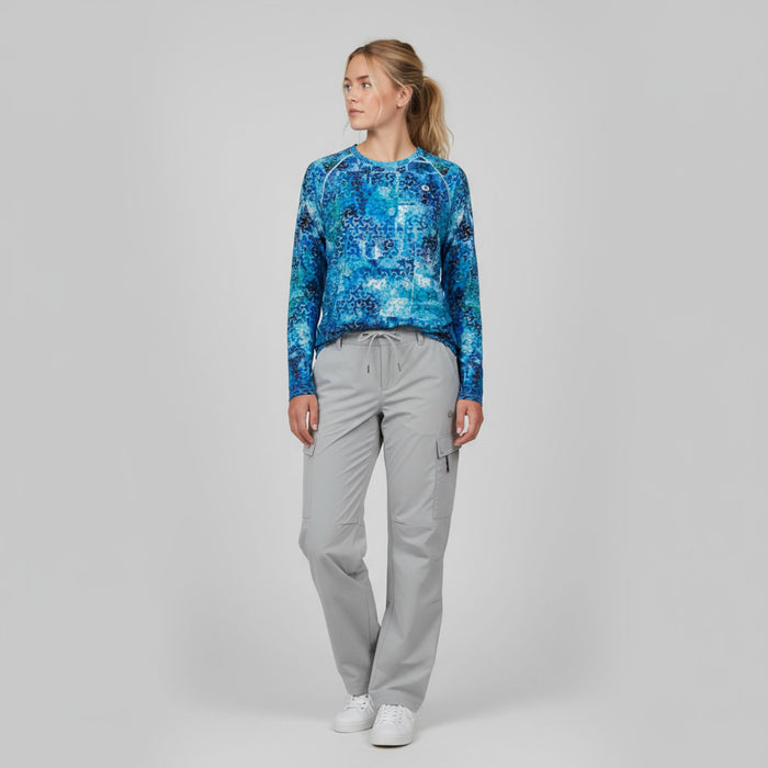 Saules aizsardzība krekls UPF 50+ Print Blue