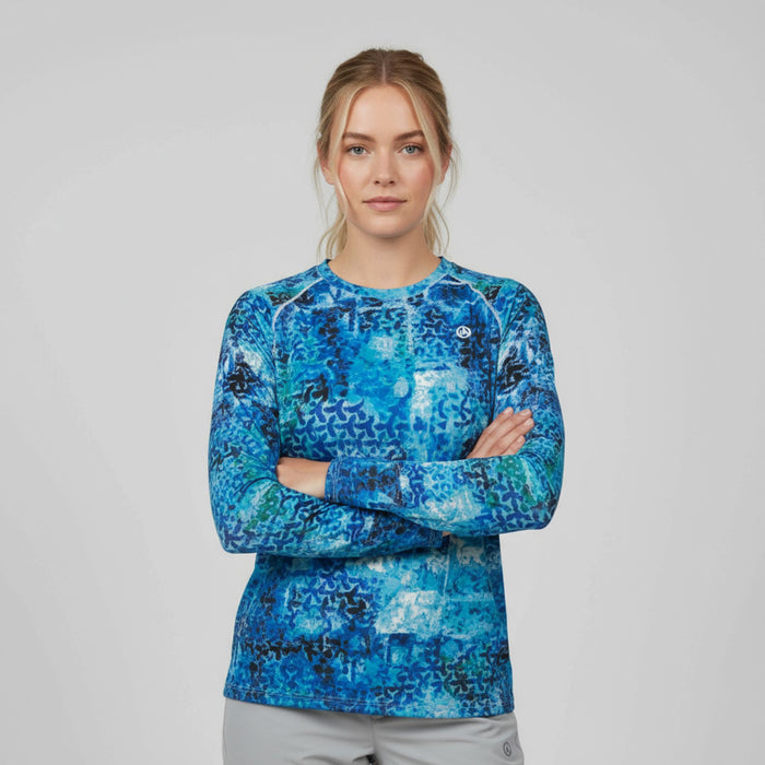 Saules aizsardzība krekls UPF 50+ Print Blue