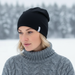 thermowave merino beanie melna adīta cepure ziemai, siltuma saglabāšanai, āra aktivitātēm latvijas klimatā