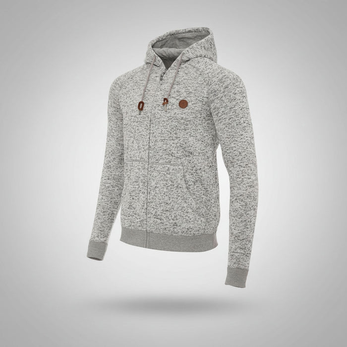 FHM Avalon Knitted Fleece Jacket Grey with Hood