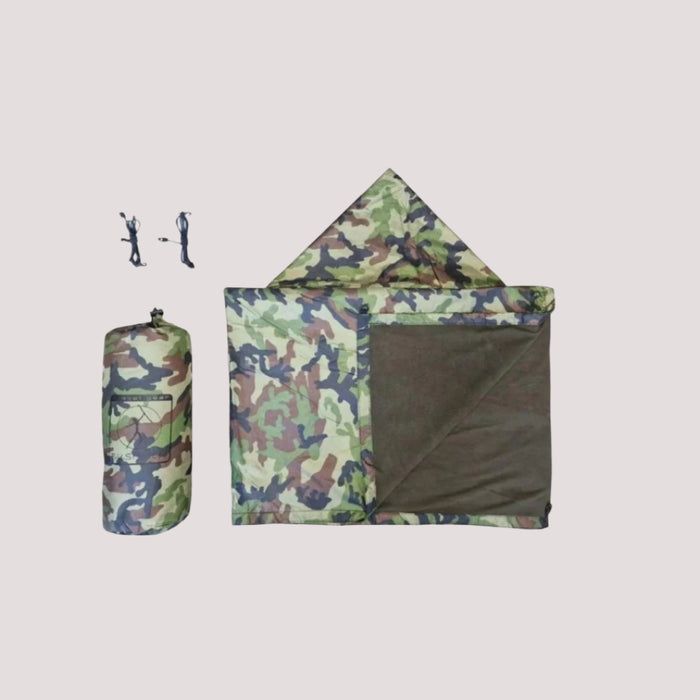 - Bushmen Thermo Sega/Pončo/Hamakas sega Maskēšanās 750g
- Kamuflāžas termo sega ar papildu izolāciju un ūdensnecaurlaidīgu materiālu
- Režģa auduma sega ar sudraba siltuma atstarojošo slāni un polāro flīsu iekšpusē
- Komplektā iekļauti 2 elastīgi stiprinājumi, 2 mini karabīnes un transportēšanas soma
- Izmērs: 2m x 1,4m; svars: 750g
- Multifunkcionāla sega lietojama kā pončo, hamakas sega vai bivaka pārsegs
- Zīmols: Bushmen