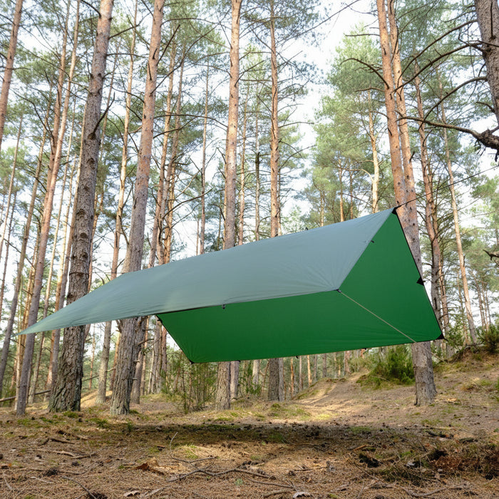 Tarp Ultralight 3×3 m – Bushmen ULTRA Silnylon 20D, 410 g, Deep Green — Outfish