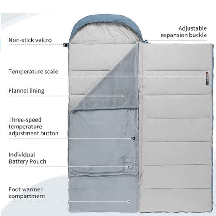 Naturehike BE400 USB Heated Cotton Sleeping Bag Right - Outfish