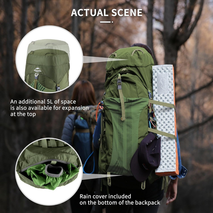 Naturehike 55L + 5L Hiking Backpack - Outfish
