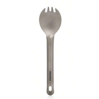 - Widesea Titanium Spork Spoon 22cm
- Integrēta presēšana, izturīgs pret kritieniem un ilgmūžīgs
- Pagarināta roktura konstrukcija ērtai satverei
- Titāna virsma ar blīvu oksīda plēvi, kas piemērota dažādiem apstākļiem
- Titāna galda piederumi ir viegli tīrāmi
- Widesea