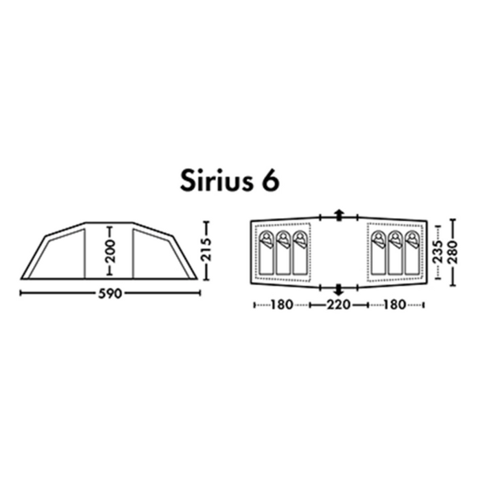 Iznomā 6-Vietīgu Pusautomātisko telti FHM Sirius 6 - Outfish