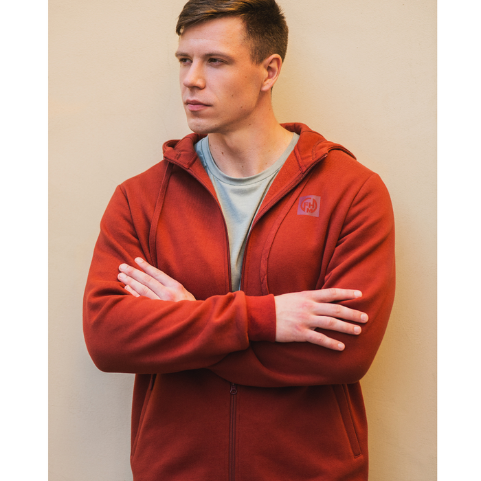 Zipped Hoodie Wave Terracotta Outfish