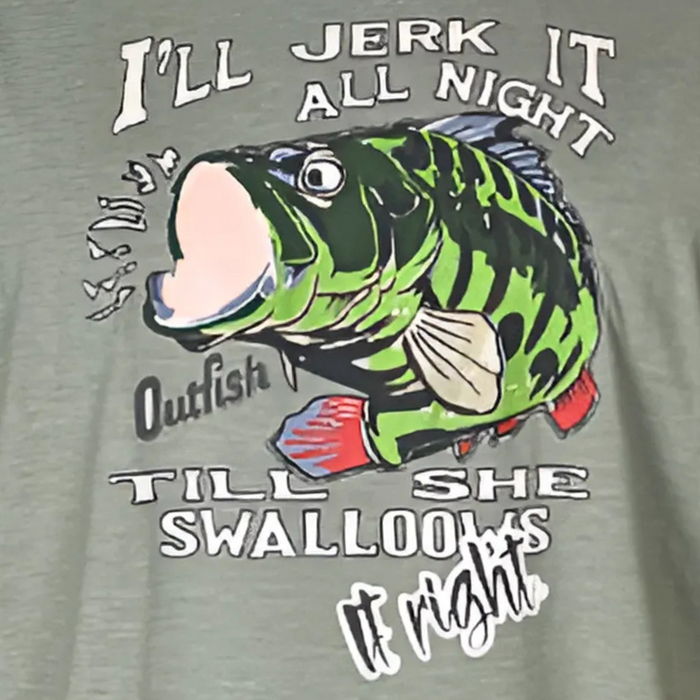 Outfish Custom T-Shirt with Fish Perch Light Green