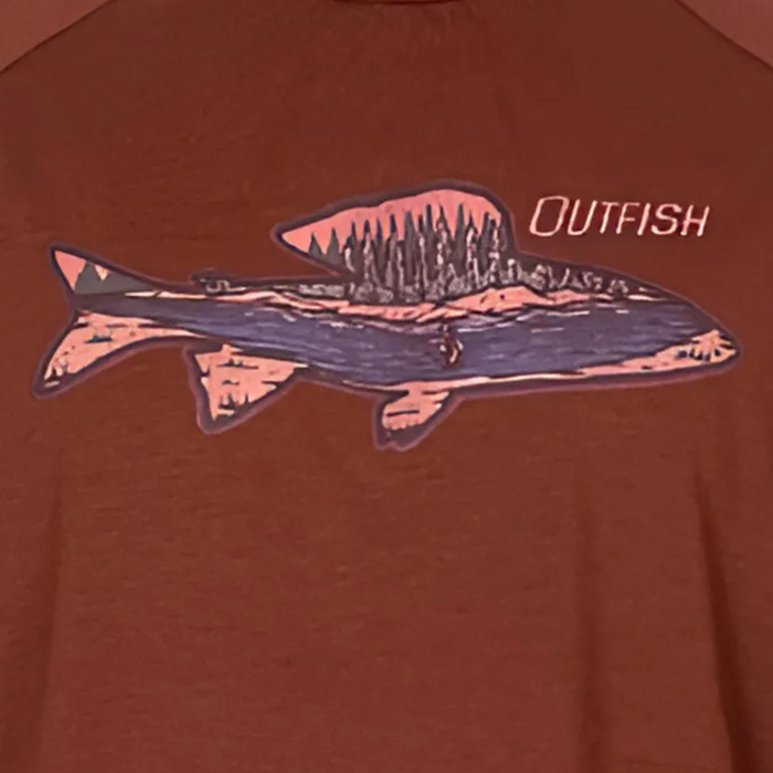 Outfish Fly Fishing t shirt Harius Terracotta color