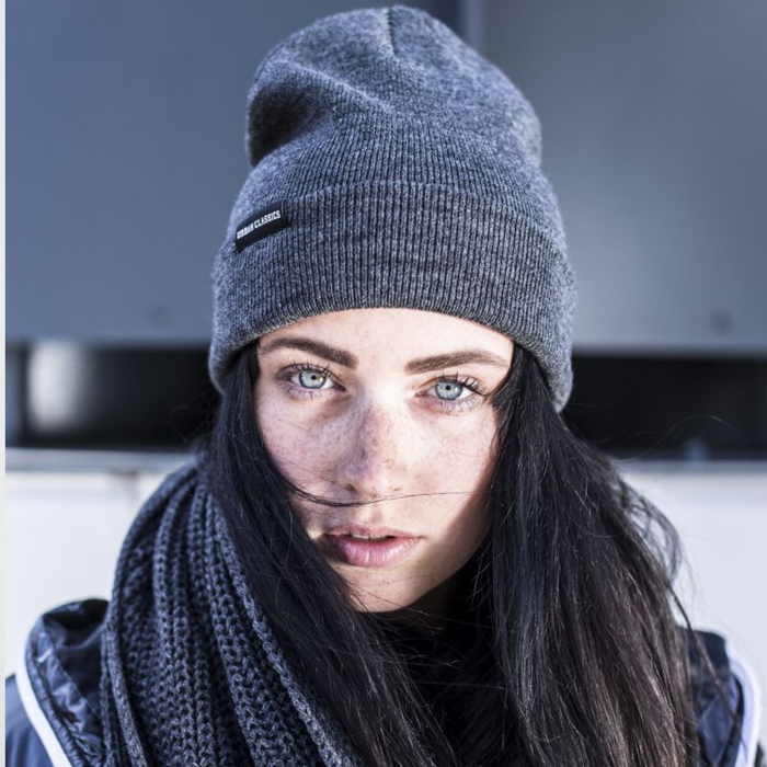 Basic Flap Beanie charcoal