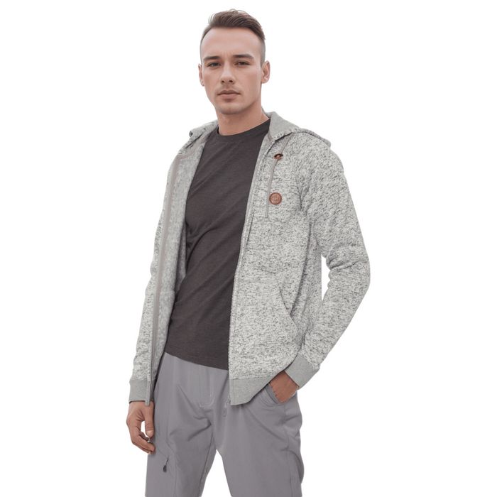 FHM Avalon Knitted Fleece Jacket Grey with Hood