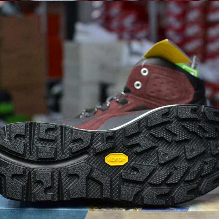 grisport pārgājienu zābaki ar ādas augšdaļu, vibram zole, sarkani brūni, piemēroti rudenim un mitriem laika apstākļiem