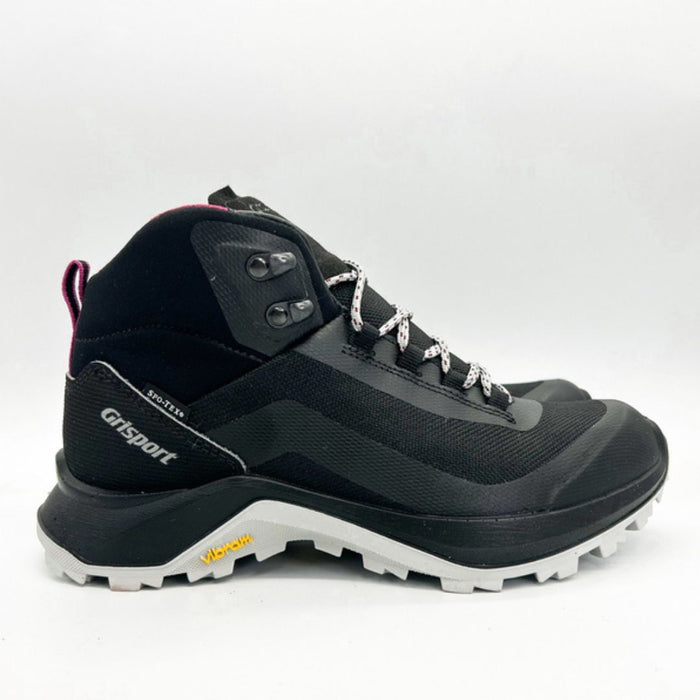 Grisport pārgājienu zābaki, ūdensnecaurlaidīgi, melni, ar Vibram zoli, piemēroti pārgājieniem un rudenim Latvijā.