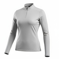 Humtto sporta sieviešu garroku krekls, ātri žūstošs materiāls, antibakteriāls, pelēks, ar UV aizsardzību pārgājieniem.