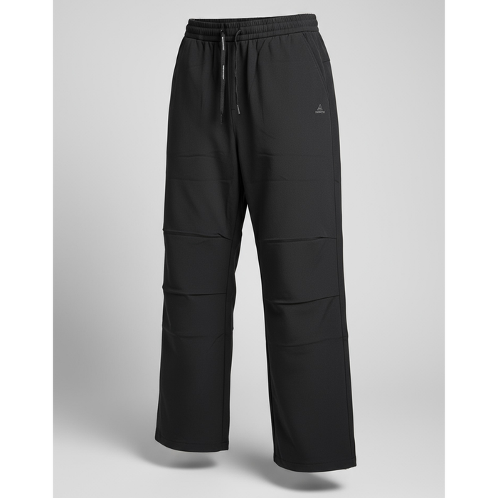 humtto plašas softshell pārgājienu bikses melnas, elastīgs viduklis, piemērotas rudenim un lietainam laikam Latvijā