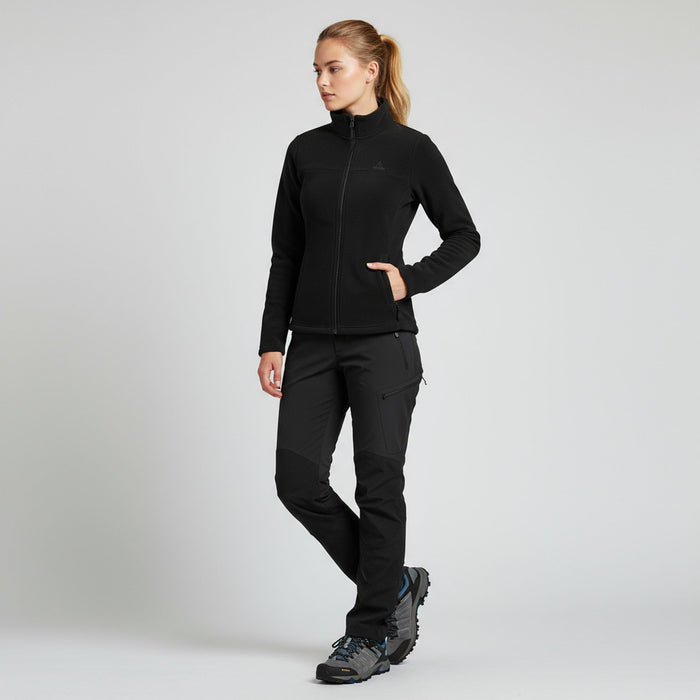 Humtto sieviešu flīsa jaka melnā krāsā