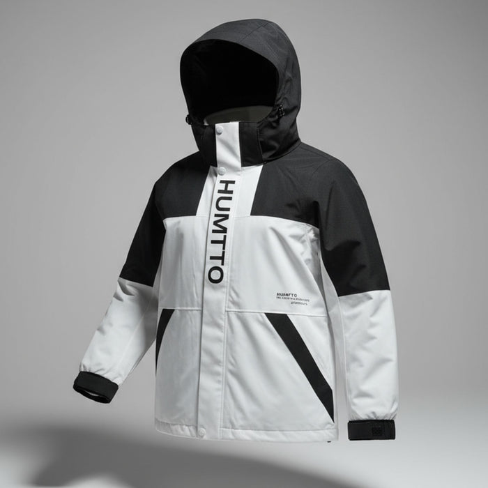 Водонепроницаемая куртка Humtto черно-белая с флисом 2-в-1