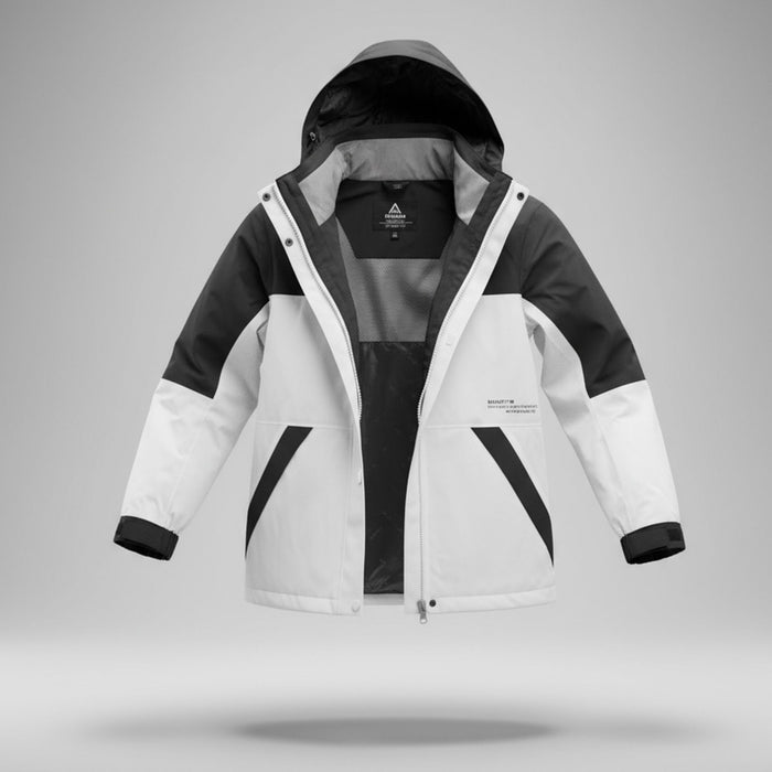 Водонепроницаемая куртка Humtto черно-белая с флисом 2-в-1