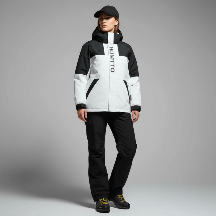 Водонепроницаемая куртка Humtto черно-белая с флисом 2-в-1