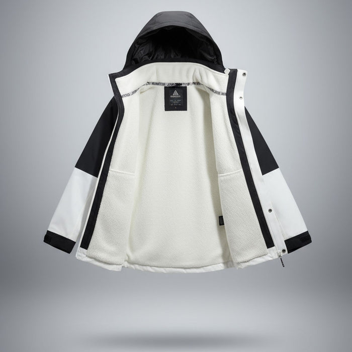 Водонепроницаемая куртка Humtto черно-белая с флисом 2-в-1