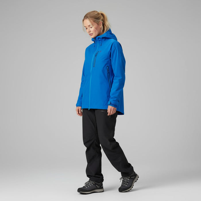 FHM lietus jaka ar TorayDelfy membrānu, ūdensnecaurlaidīga, elpojoša, zila, piemērota lietainiem laikapstākļiem Latvijā.