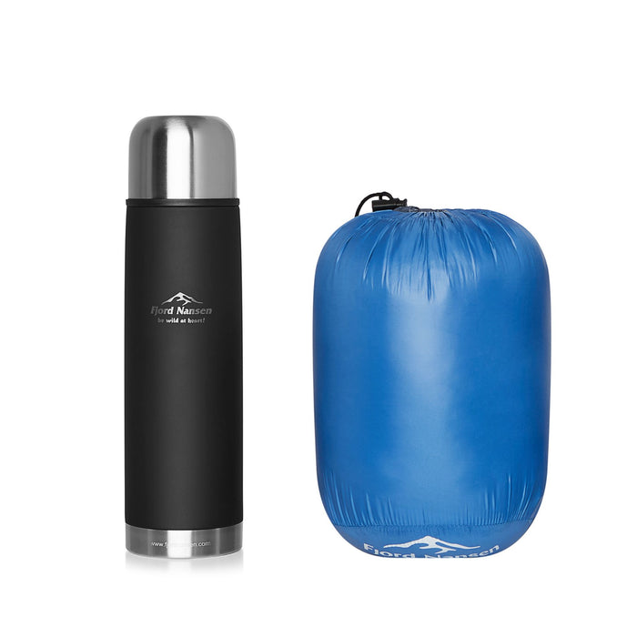 fjord nansen guļammaiss mid, dūnu izolācija, kompaktā iesaiņošana, dzeramais termos pārgājieniem, kempings