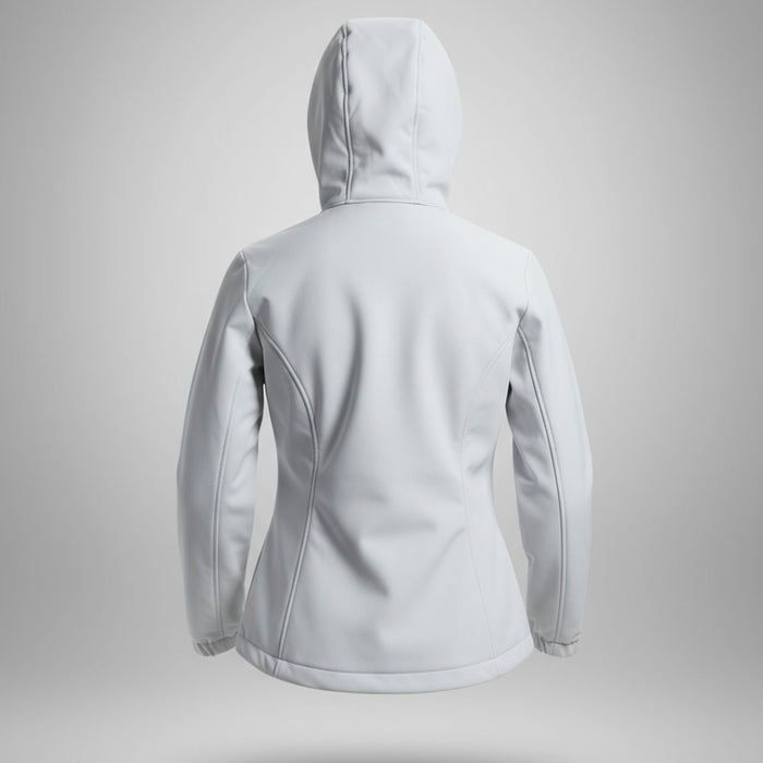 humtto softshell jaka gaiši pelēka, ūdensizturīga ar dwr pārklājumu, piemērota pārgājieniem lietainam laikam Latvijā