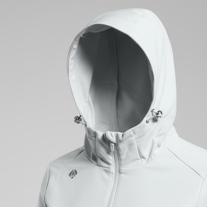 humtto softshell jaka gaiši pelēka, ūdensizturīga ar dwr pārklājumu, piemērota lietainam laikam un pārgājieniem