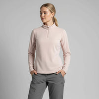 humtto sieviešu flīsa pamatkrekls, gaiši rozā, silts un ērtīgs, piemērots pārgājieniem un aktīvai atpūtai Latvijā