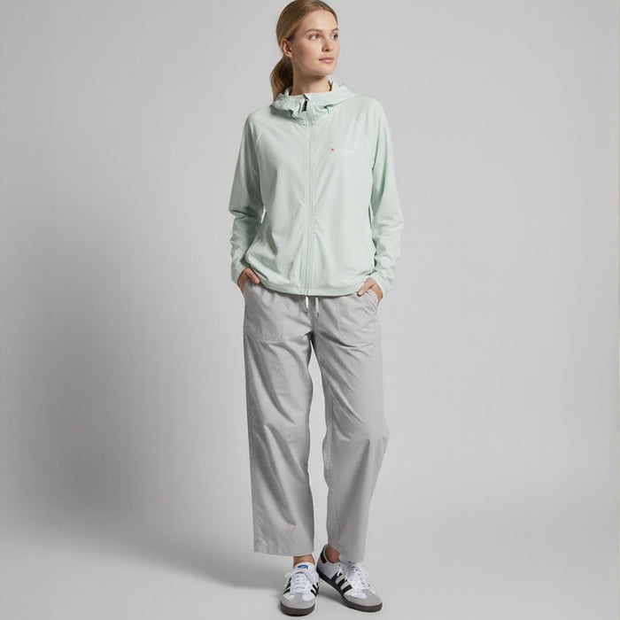 humtto sieviešu sauļošanās jaka cerulean ar upf50+ aizsardzību, viegla un elpojoša, piemērota āra aktivitātēm vasarā Latvijā