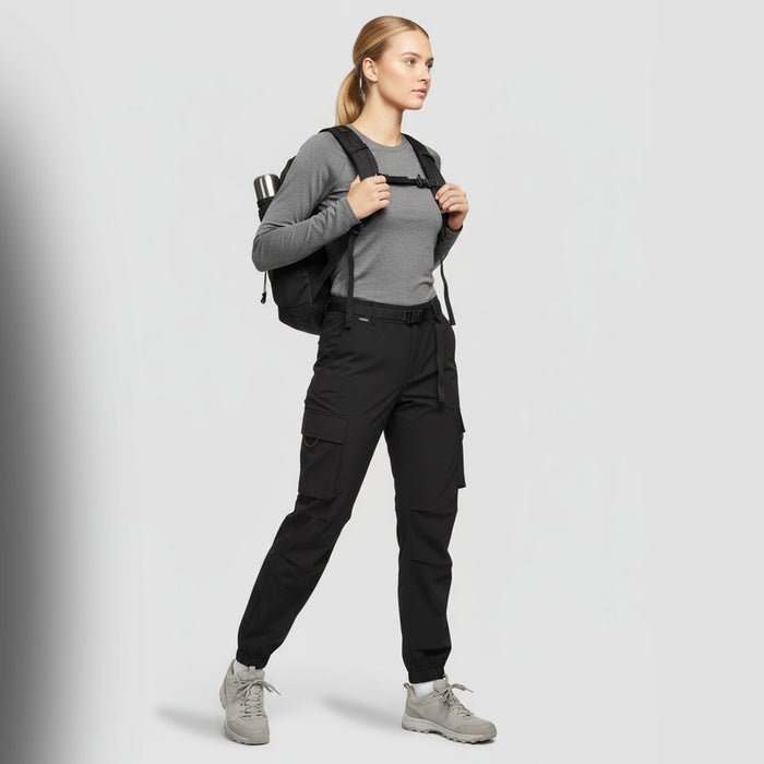 humtto sieviešu vieglas pārgājienu bikses melnas, elpojošas, piemērotas aktīvai atpūtai un pārgājieniem Latvijā