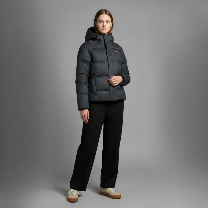 humtto dūnu jaka melna ar dwr tehnoloģiju, ziemai, sievietēm, ar kapuci, ikdienas un āra lietošanai