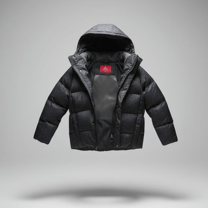 Humtto dūnu jaka melna, ar DWR pārklājumu, ūdensnecaurlaidīga, rudenim un ziemai, ar kapuci.