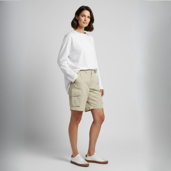 humtto sieviešu pārgājienu šorti, gaiši bēši, UPF 50 saules aizsardzība, viegli un ērti vasaras pārgājieniem