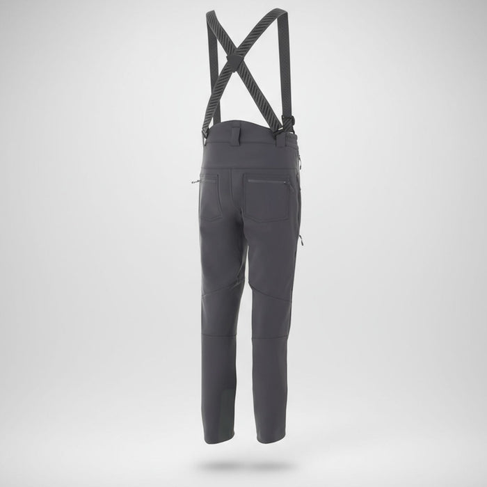 FHM softshell bikses pelēkas ar lencēm, ūdensnecaurlaidīgas un siltas ziemas pārgājieniem Latvijā.