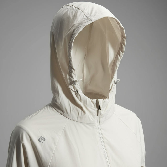 Humtto sieviešu UV aizsardzības jaka, viegla, beige krāsā, ar kapuci, piemērota pārgājieniem un riteņbraukšanai.