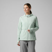 Humtto sieviešu UV aizsardzības jaka, viegla, ar polsterētām aprocēm, gaiši zaļa, pārgājieniem un riteņbraukšanai.