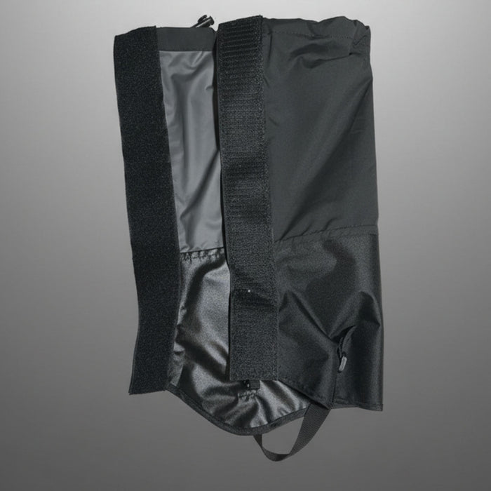 samstrong gaiteri ar ūdensnecaurlaidīgu pārklājumu, melni, ar velcro stiprinājumu, ārai lietošanai mitros apstākļos