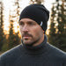 thermowave merino beanie cepure, merino vilna, tumši zila, ziemas pārgājieniem un aktīvai atpūtai brīvā dabā