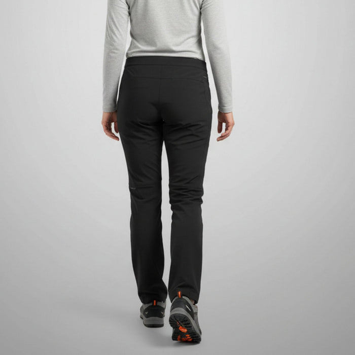 Pārgājienu Bikses Humtto no Softshell Suduma Melnā Krāsā ar Integrētu Jostu