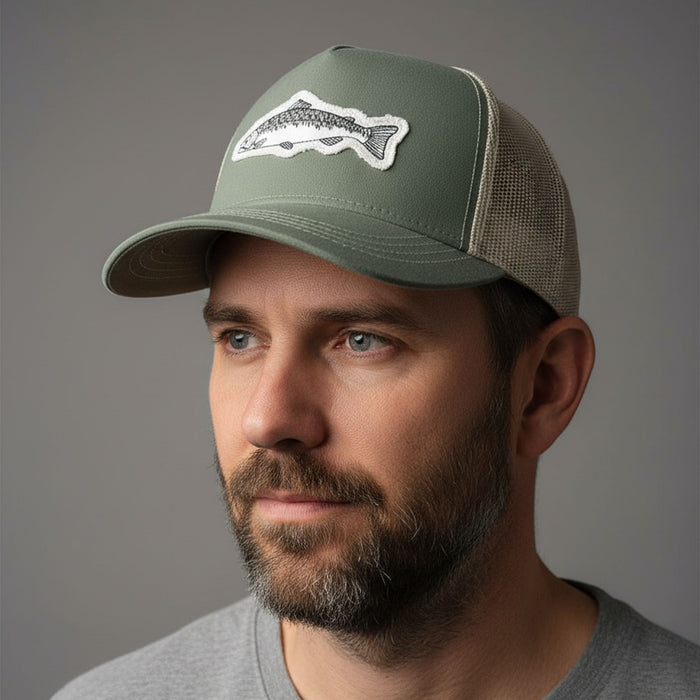 Fishing Cap Rapper Cotton Olive/Black