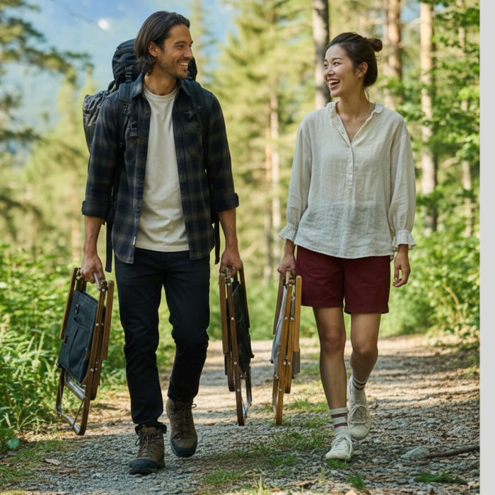 Naturehike MW02 Saliekamais Kempinga Krēsls Melns