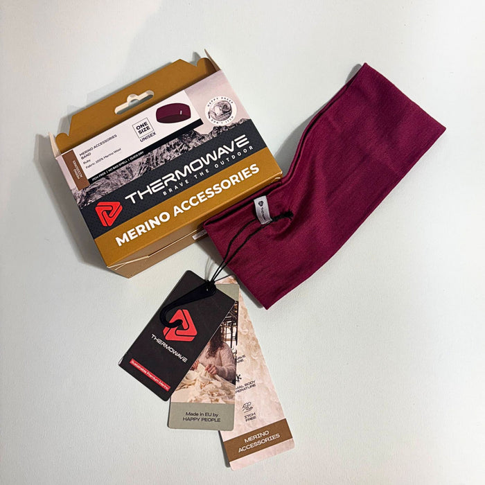 Merino galvas saite rubīna krāsā Unisex 