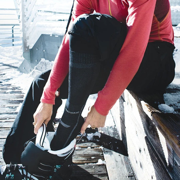 Merino Slēpošanas zeķes ar Primaloft siltinājumu Thermowave Performance Melnas