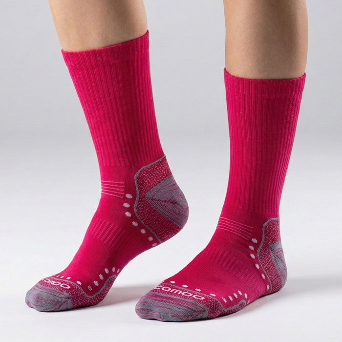 Alpakas merino vilnas vieglās pārgājienu zeķes rozā krāsā