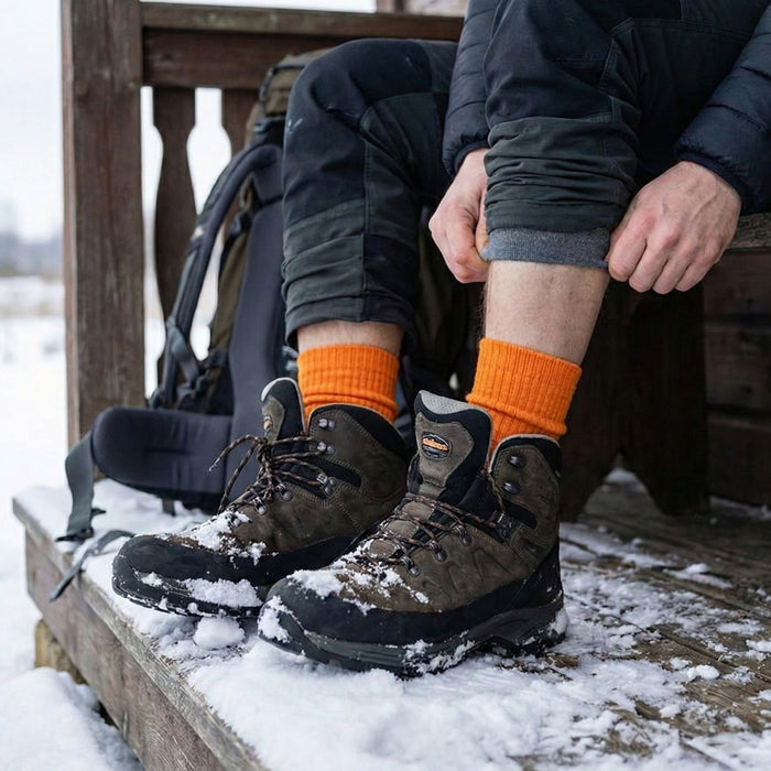 Comodo vieglās alpakas pārgājienu zeķes, oranžas