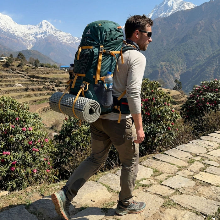 Pārgājienu Mugursoma ar Rāmi Humtto 65 + 10 L Zaļā