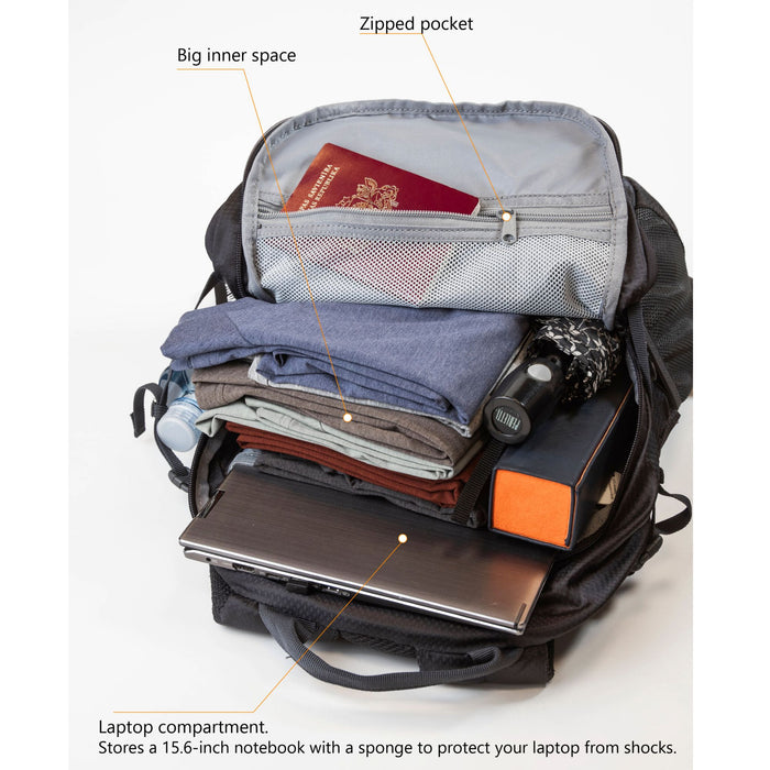 Ceļojumu mugursoma FHM Motion melna 25L 