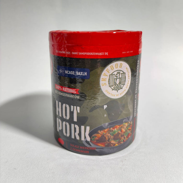 Cūkgaļas Sautējums ar Kartupeļiem Pašsildošā Bundžā MRE Tūristu Pārtika